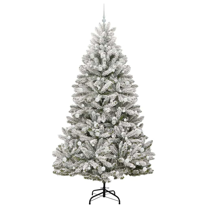 Brad de Crăciun artificial Verde și alb 240 cm PVC și Metal - WALTI WALTI