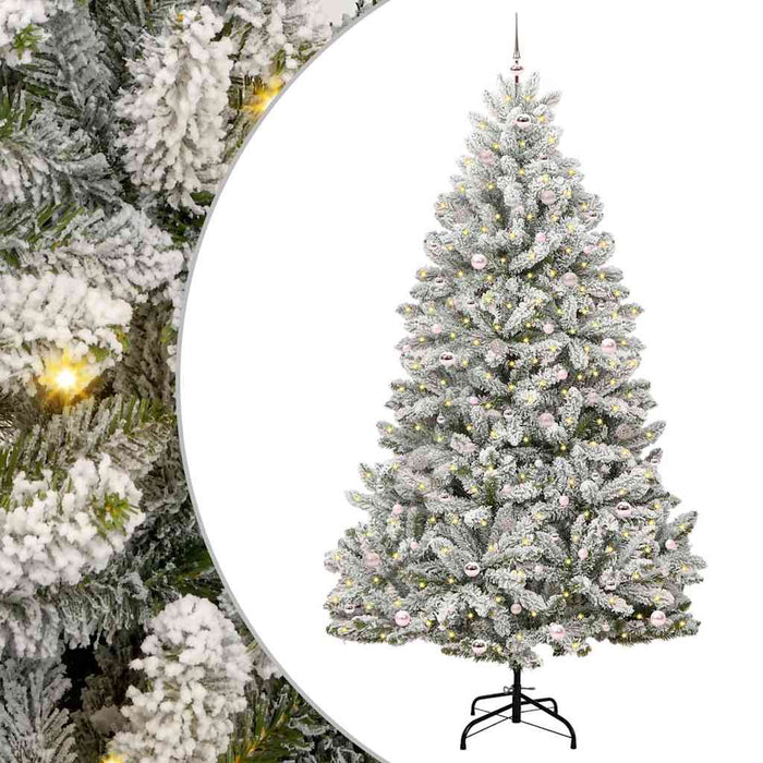 Brad de Crăciun artificial Verde și alb 270 cm PVC și Metal - WALTI WALTI