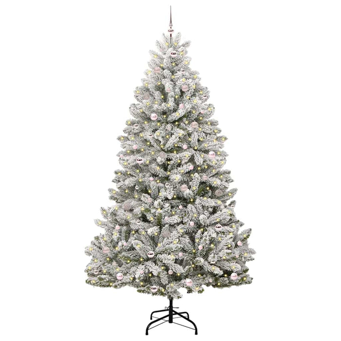 Brad de Crăciun artificial Verde și alb 270 cm PVC și Metal - WALTI WALTI