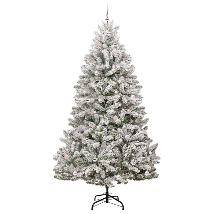 Brad de Crăciun artificial Verde și alb 270 cm PVC și Metal - WALTI WALTI