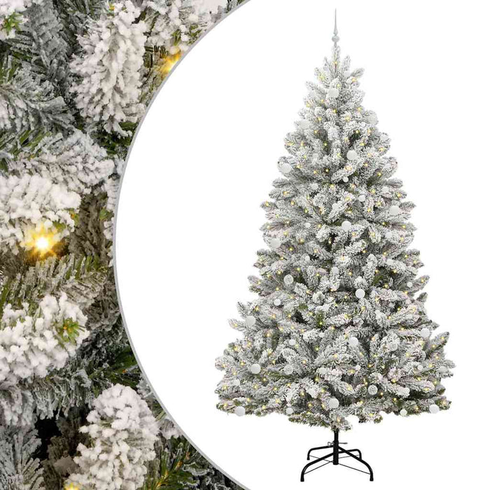 Brad de Crăciun artificial Verde și alb 270 cm PVC și Metal - WALTI WALTI
