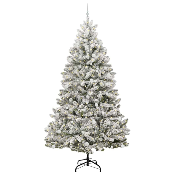 Brad de Crăciun artificial Verde și alb 270 cm PVC și Metal - WALTI WALTI