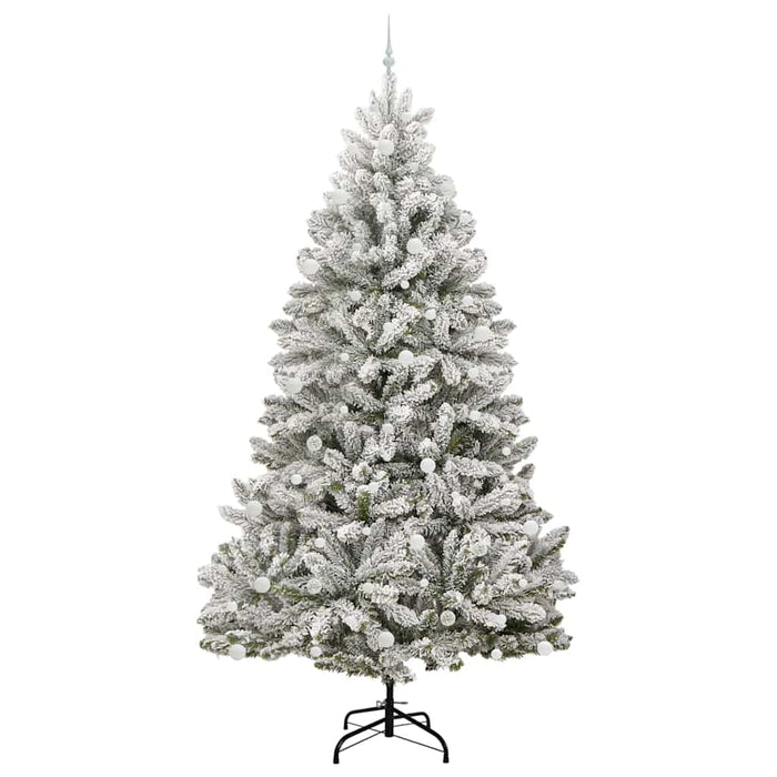 Brad de Crăciun artificial Verde și alb 270 cm PVC și Metal - WALTI WALTI