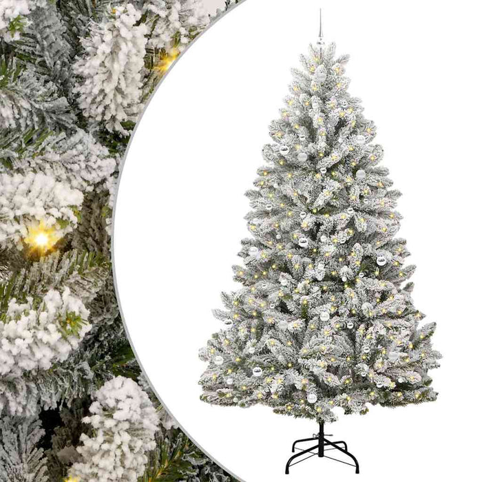 Brad de Crăciun artificial Verde și alb 270 cm PVC și Metal - WALTI WALTI