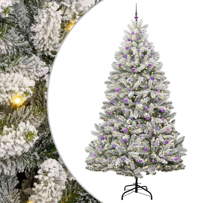 Brad de Crăciun artificial Verde și alb 270 cm PVC și Metal - WALTI WALTI