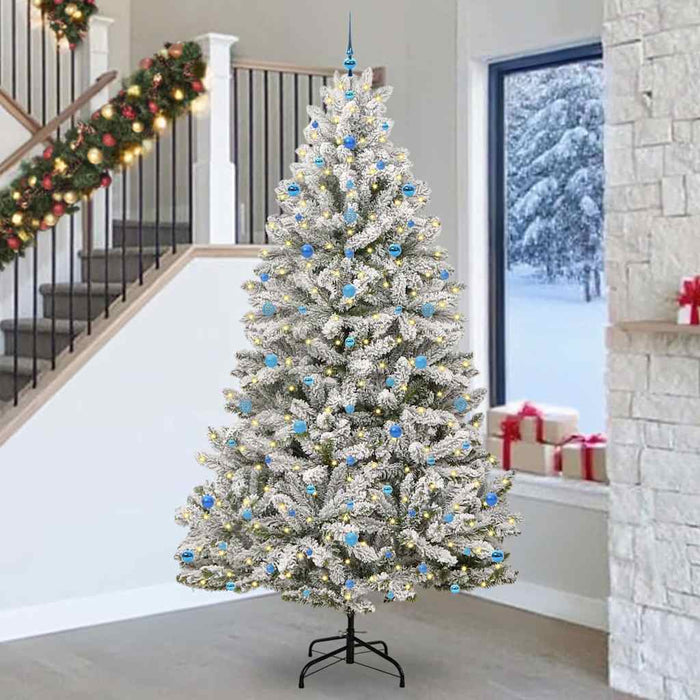 Brad de Crăciun artificial Verde și alb 270 cm PVC și Metal - WALTI WALTI