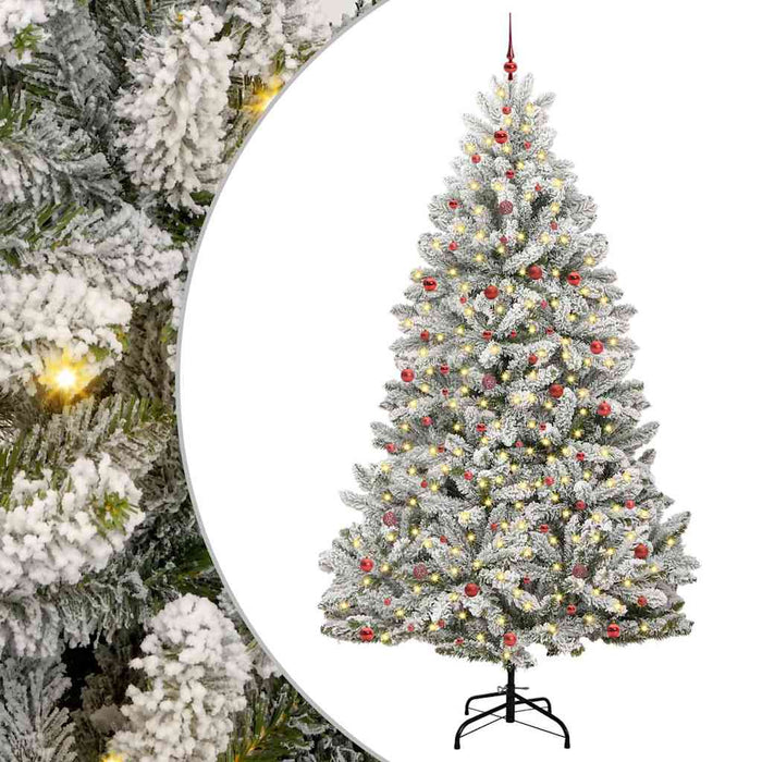 Brad de Crăciun artificial Verde și alb 300 cm PVC și Metal - WALTI WALTI
