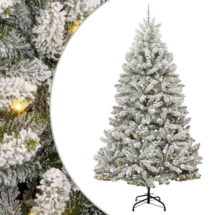 Brad de Crăciun artificial Verde și alb 300 cm PVC și Metal - WALTI WALTI