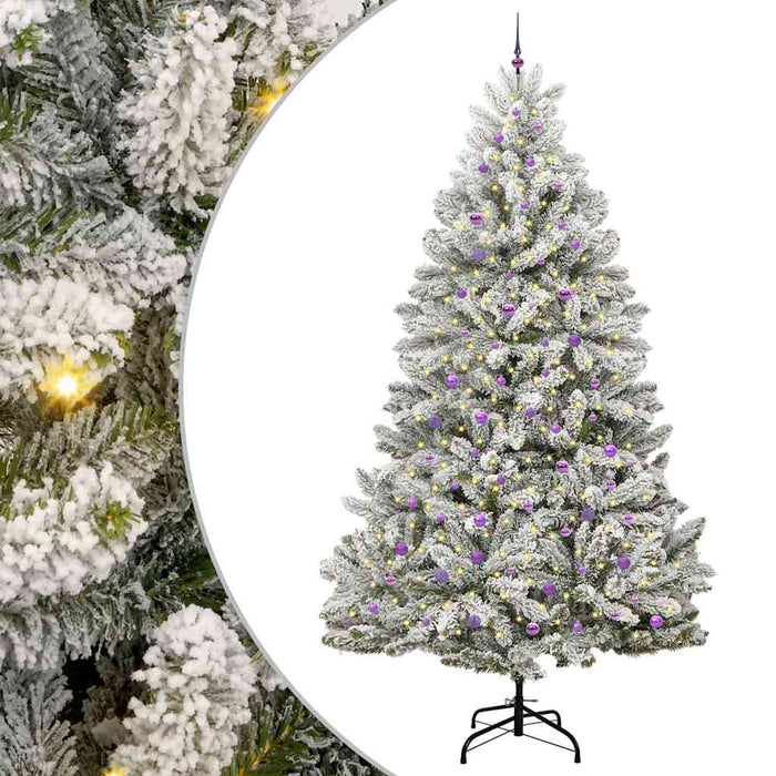 Brad de Crăciun artificial Verde și alb 300 cm PVC și Metal - WALTI WALTI