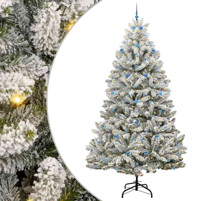 Brad de Crăciun artificial Verde și alb 300 cm PVC și Metal - WALTI WALTI