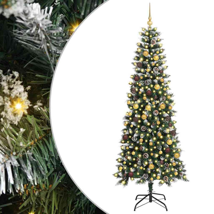 Brad de Crăciun artificial Verde 240 cm PVC și Plastic și Oțel WALTI