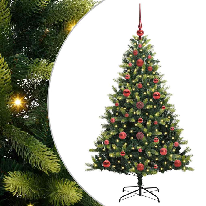 Pom de Crăciun Artificial cu Ramuri Hinge, 150 LED-uri 120 cm WALTI