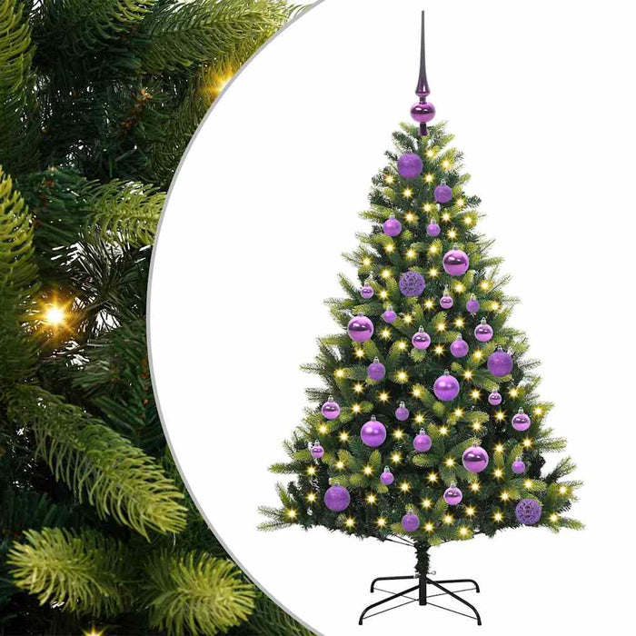 Pom de Crăciun Artificial cu Ramuri Hinge, 150 LED-uri 120 cm - WALTI WALTI