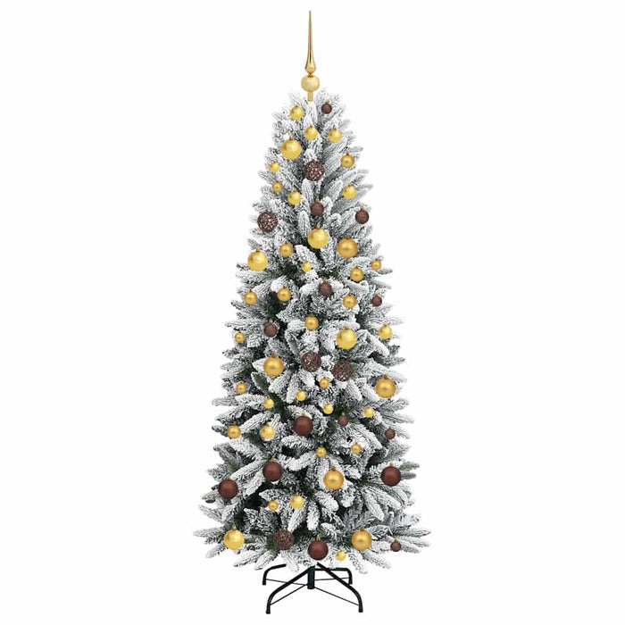 Brad de Crăciun artificial cu 300 LED cu suport Alb 180 cm WALTI