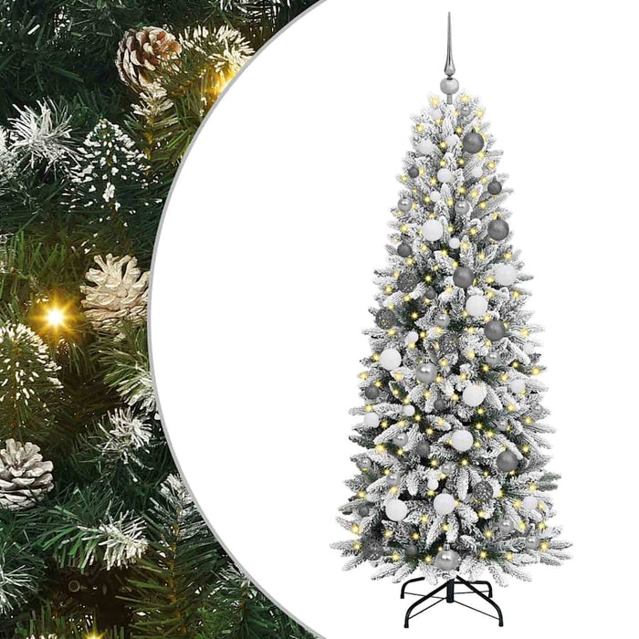 Brad de Crăciun artificial cu 300 LED cu suport Alb 180 cm - WALTI WALTI
