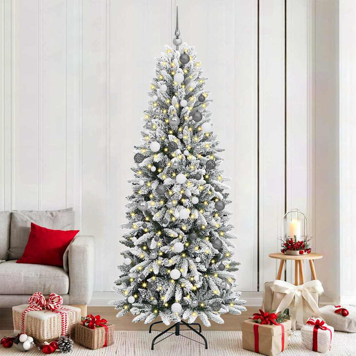 Brad de Crăciun artificial cu 300 LED cu suport Alb 210 cm - WALTI WALTI