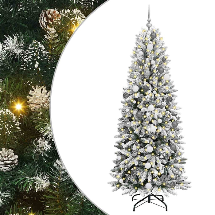 Brad de Crăciun artificial cu 300 LED cu suport Alb 210 cm - WALTI WALTI