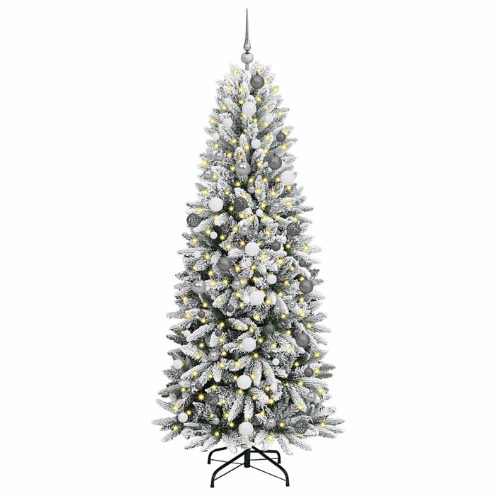 Brad de Crăciun artificial cu 300 LED cu suport Alb 210 cm - WALTI WALTI
