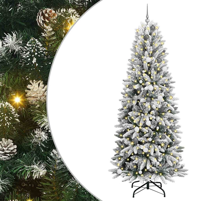 Brad de Crăciun artificial cu 300 LED cu suport Alb 240 cm - WALTI WALTI