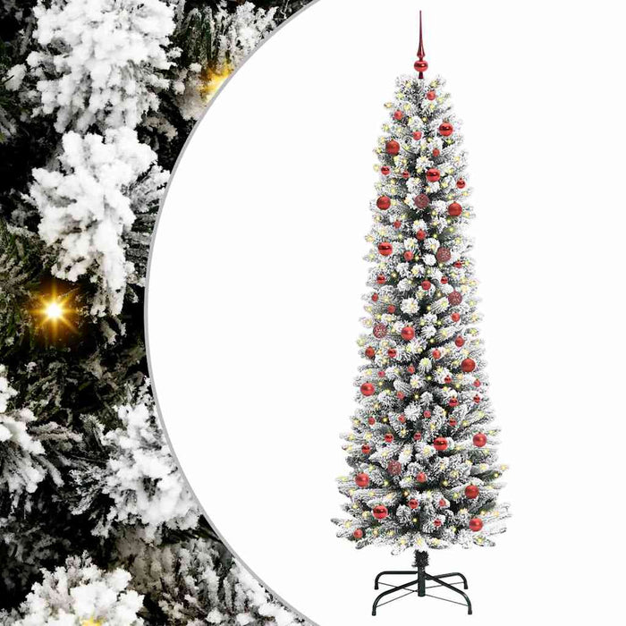 Brad de Crăciun artificial cu 300 LED Verde și alb 210 cm - WALTI WALTI