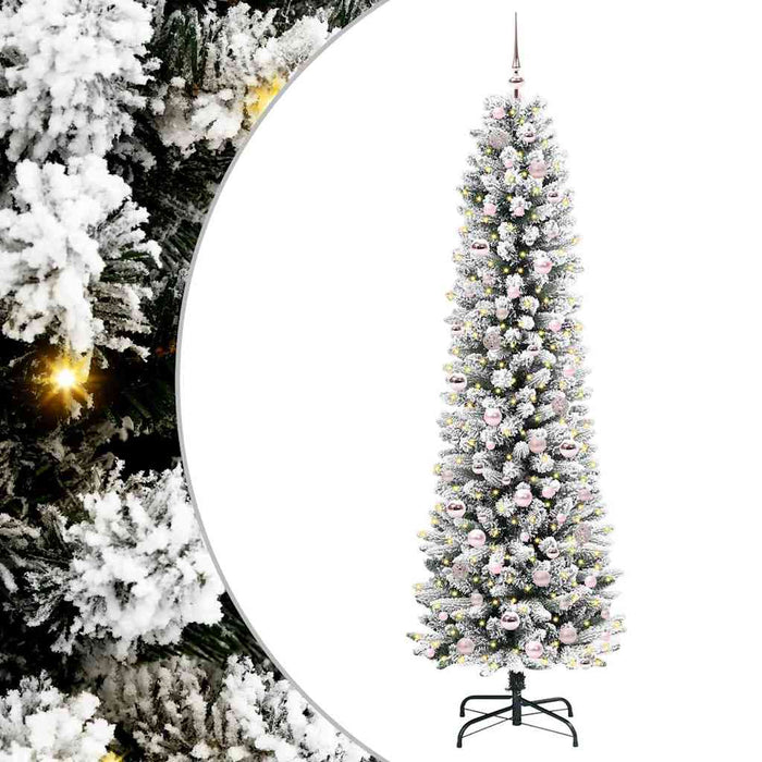 Brad de Crăciun artificial cu 300 LED Verde și alb 210 cm - WALTI WALTI