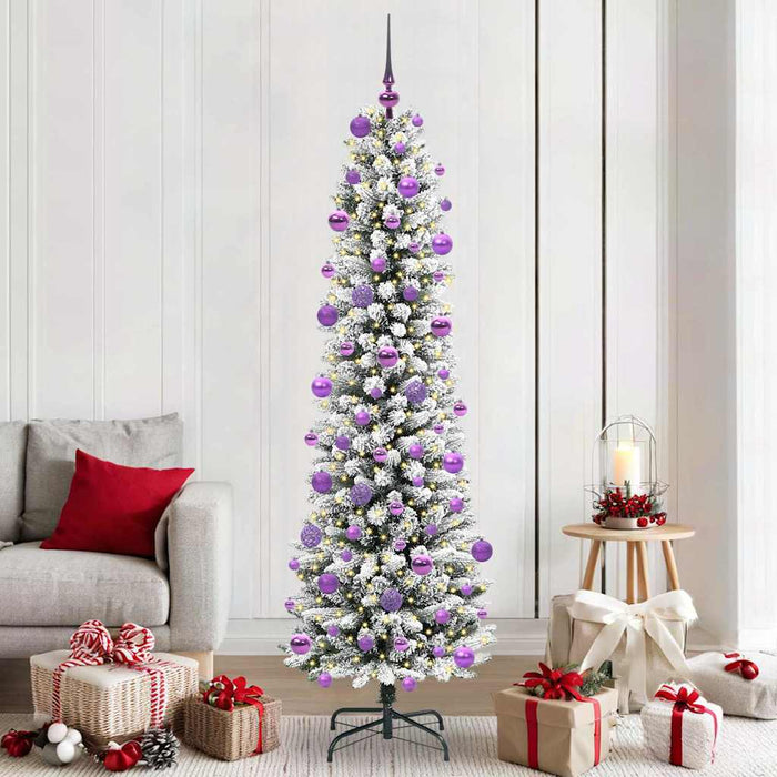 Brad de Crăciun artificial cu 300 LED Verde și alb 210 cm - WALTI WALTI