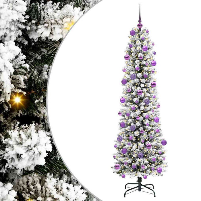 Brad de Crăciun artificial cu 300 LED Verde și alb 210 cm - WALTI WALTI