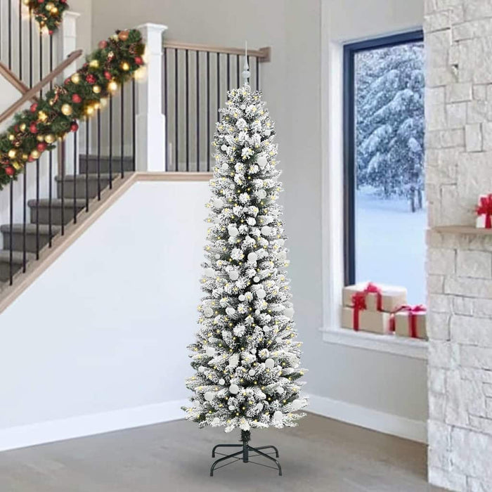 Brad de Crăciun artificial cu 300 LED Verde și alb 240 cm - WALTI WALTI