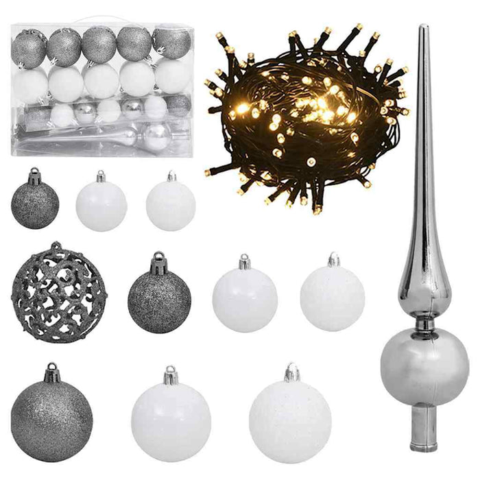 Brad de Crăciun artificial pre-luminat cu set de bile 120 cm WALTI