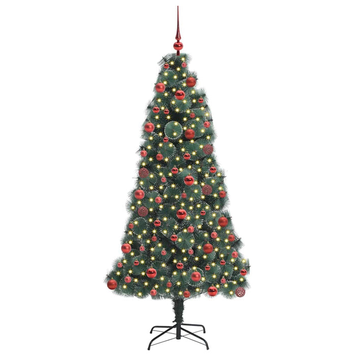 Brad artificial pre-luminat cu set de globuri Verde 180 cm PET WALTI