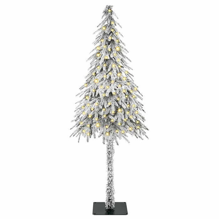 Brad de Crăciun cu 150 LED cu suport Alb 120 cm PE și Oțel WALTI