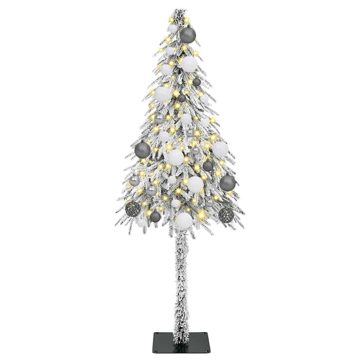 Brad de Crăciun cu 150 LED cu suport Alb 120 cm PE și Oțel - WALTI WALTI