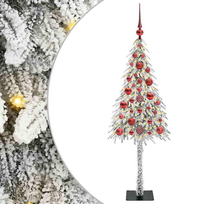 Brad de Crăciun cu 150 LED cu suport Alb 120 cm PE și Oțel WALTI