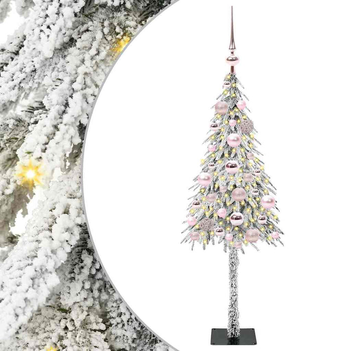 Brad de Crăciun cu 150 LED cu suport Alb 120 cm PE și Oțel WALTI