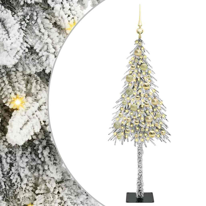 Brad de Crăciun cu 150 LED cu suport Alb 120 cm PE și Oțel WALTI