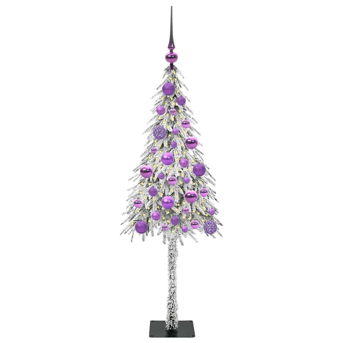 Brad de Crăciun cu 150 LED cu suport Alb 120 cm PE și Oțel WALTI