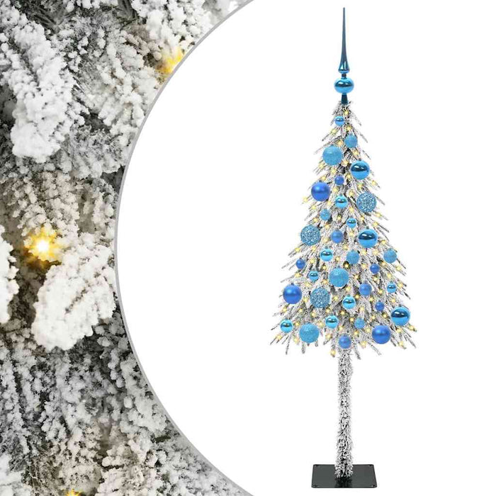 Brad de Crăciun cu 150 LED cu suport Alb 120 cm PE și Oțel WALTI