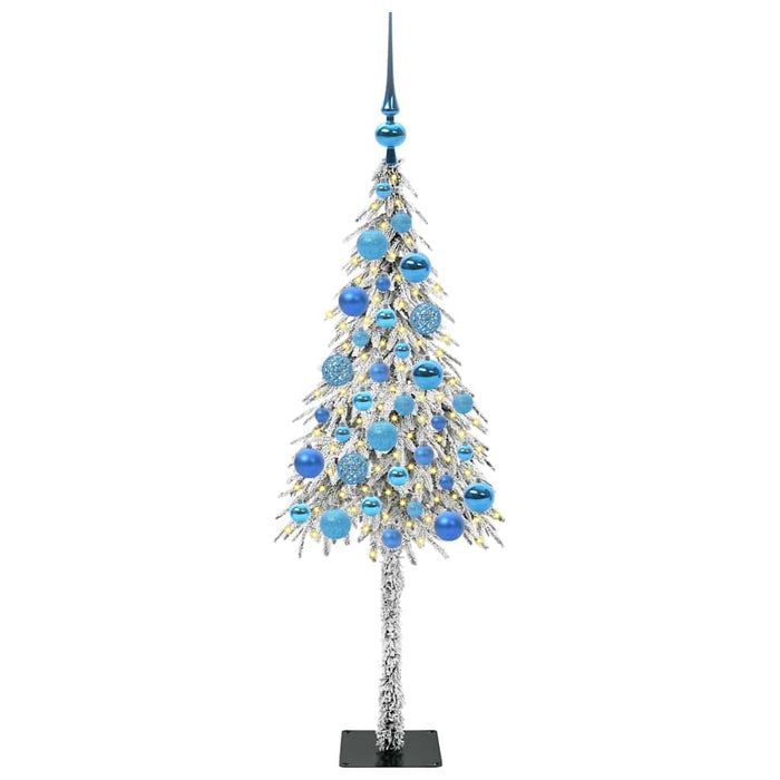 Brad de Crăciun cu 150 LED cu suport Alb 120 cm PE și Oțel WALTI