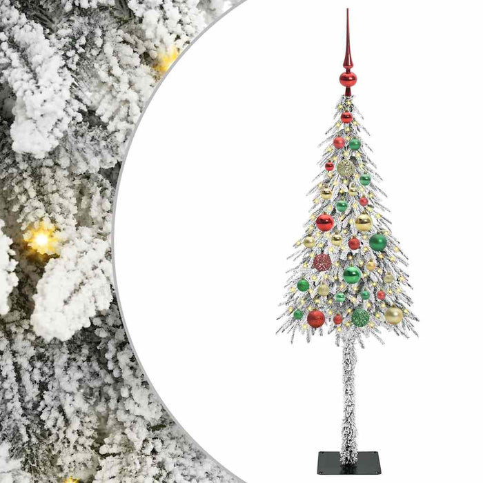 Brad de Crăciun cu 150 LED cu suport Alb 120 cm PE și Oțel WALTI