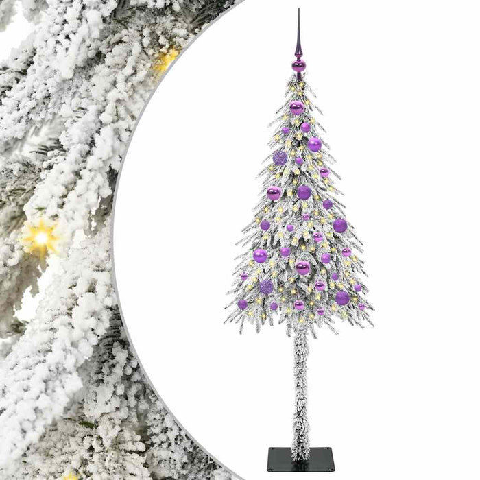 Brad de Crăciun cu 150 LED cu suport Alb 150 cm PE și Oțel - WALTI WALTI