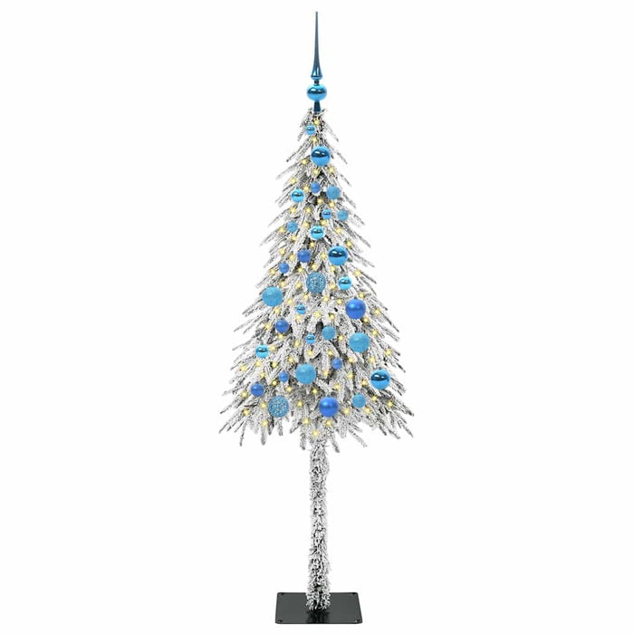 Brad de Crăciun cu 150 LED cu suport Alb 150 cm PE și Oțel WALTI