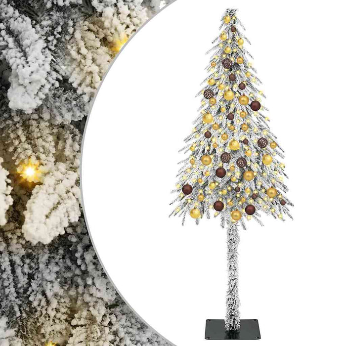 Brad de Crăciun cu 300 LED cu suport Alb 180 cm PE și Oțel WALTI