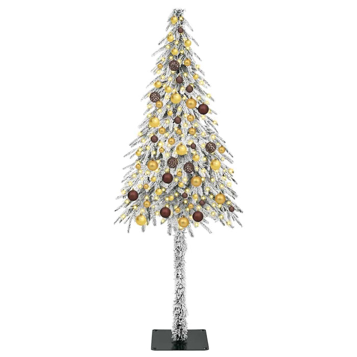 Brad de Crăciun cu 300 LED cu suport Alb 180 cm PE și Oțel WALTI