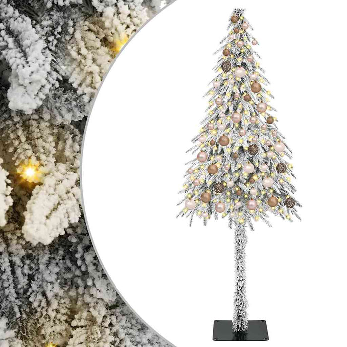 Brad de Crăciun cu 300 LED cu suport Alb 180 cm PE și Oțel - WALTI WALTI