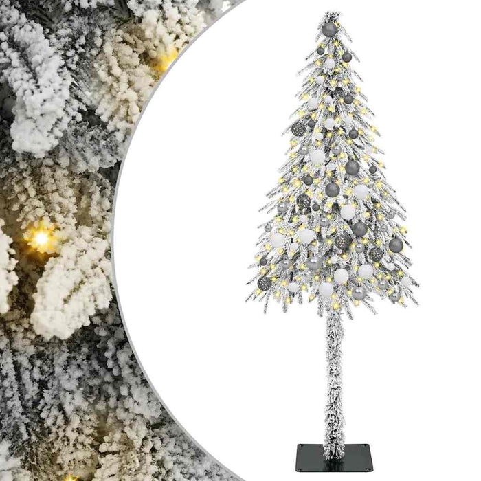 Brad de Crăciun cu 300 LED cu suport Alb 180 cm PE și Oțel WALTI
