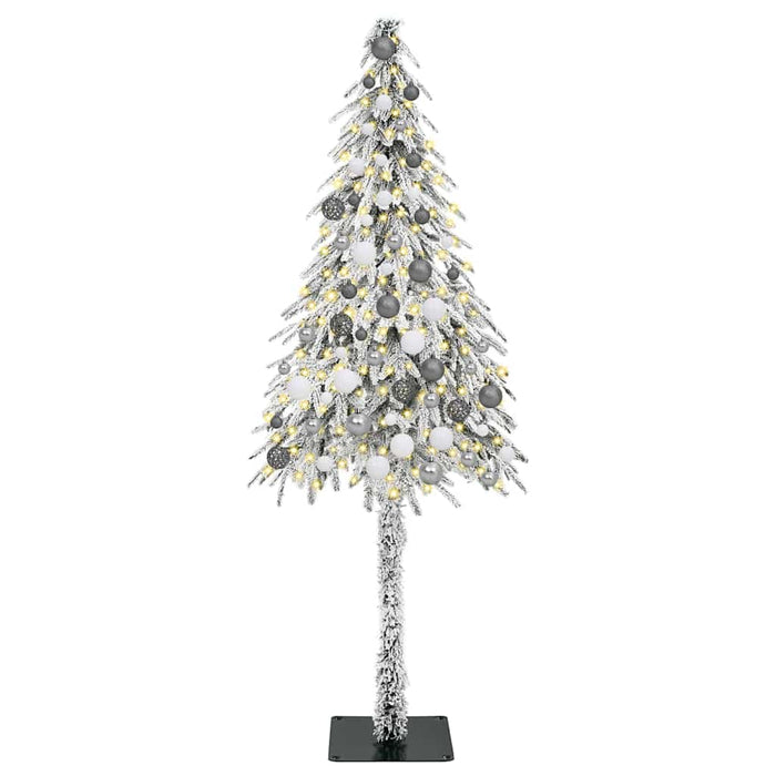 Brad de Crăciun cu 300 LED cu suport Alb 180 cm PE și Oțel WALTI