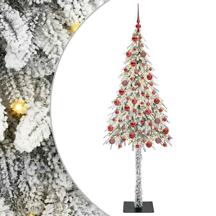Brad de Crăciun cu 300 LED cu suport Alb 180 cm PE și Oțel WALTI