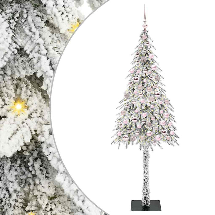 Brad de Crăciun cu 300 LED cu suport Alb 180 cm PE și Oțel WALTI