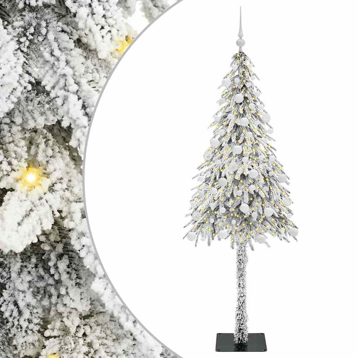 Brad de Crăciun cu 300 LED cu suport Alb 180 cm PE și Oțel WALTI