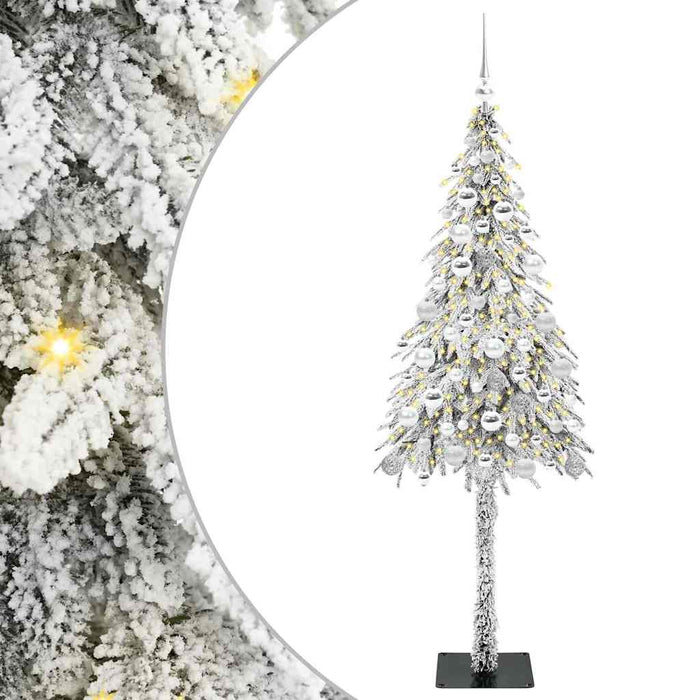 Brad de Crăciun cu 300 LED cu suport Alb 180 cm PE și Oțel - WALTI WALTI
